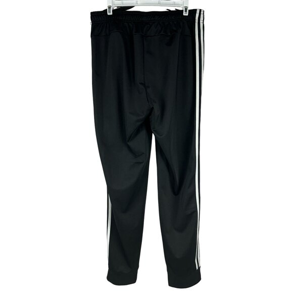 Adidas Mens Black Track Pants Size L 3 Stripe Design Elastic Waistband Regular - Picture 4 of 5